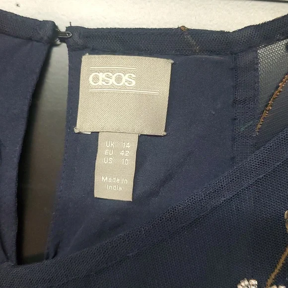 Asos Embellished Navy Blue Maxi Dress - Picture 8 of 8